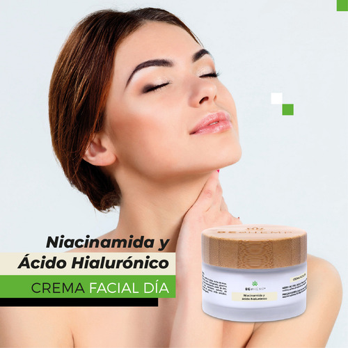 Crema Facial Día Niacinamida y Ácido Hialurónico 50g SPF 15 Hidratación, Luminosidad y Protección Solar