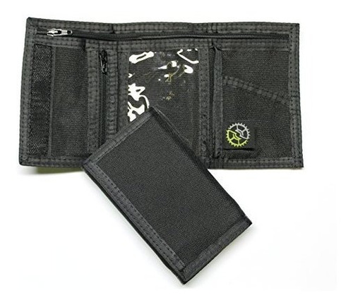 Piñón De Nylon Triple Wallet Con Bolsillo De La 9k4n9