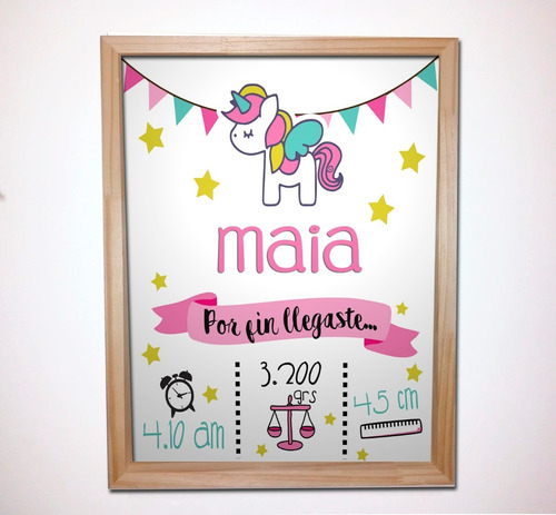 Cuadro Personalizado Nacimiento Aniversario Y Lámina 30 X 40