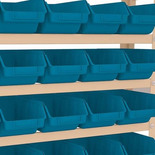 Imagem 4 de 4 de Kit Estante Gaveteiro Organizador 60/3 Box Caixa Azul Presto