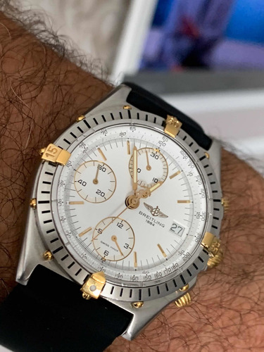 Relógio Breitling Aço Detalhes Em Ouro 18k,automático 39mm.