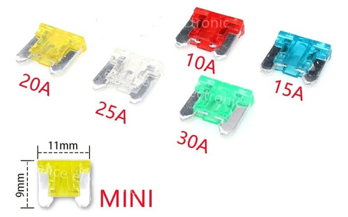Fusibles Para Autos En Blister De Tamaño Micro Patas Cortas