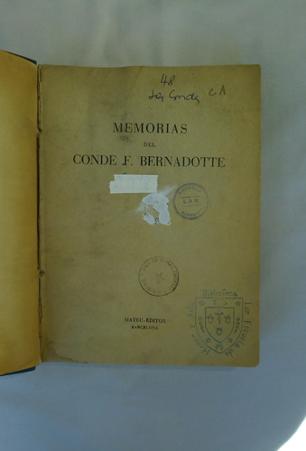 Memorias Del Conde Folke Bermadotte.