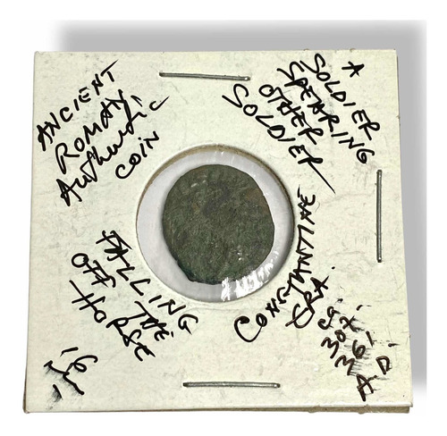 Moneda Romana Soldado Lanzando Otro Soldado Año 307-361 (Usado)