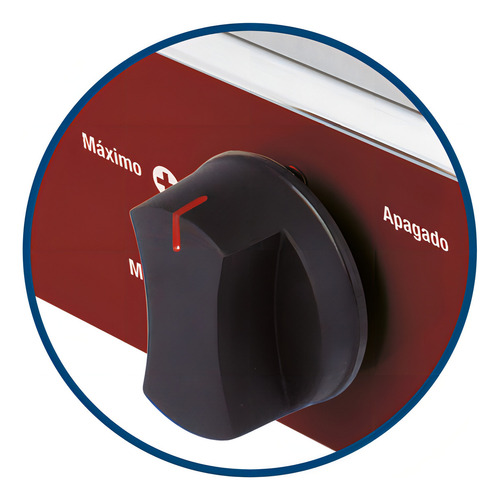 Estufa De Mesa Aksi 2 Quemadores Rojo Acero Inoxidable