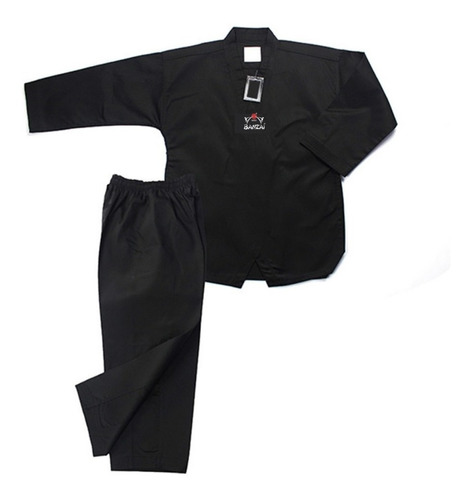 Uniforme De Taekwondo Negro 10 Oz Banzai, Tallas 000 Al 9