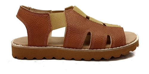 Sandalias Bajas Con Elastico Livianas Comoda Cuero Ecologico