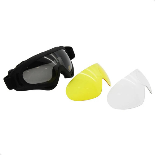 Óculos De Proteçao Airsoft Paintball Com 3 Lentes Luni