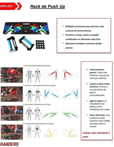 Imagen 4 de 7 de Rack Push Up Arg-021 Randers Mundo Gym