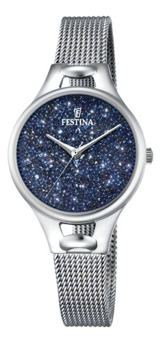 Reloj Mujer Festina Swarovski Plateado F20331 Acero 5 Atm