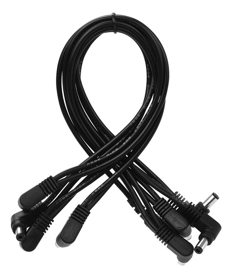 Lepeuxi Cable de línea de alimentación de cadena de margarita de ángulo recto de 1 vía 18V 2A para pedales de efectos de guitarra Fuente de alimentación 