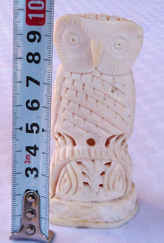 Monijor62-antigua Coleccion Figura Lechuza Simil Marfil (Usado)