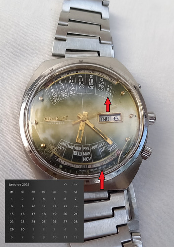 Reloj Orient Multi Year Calendar Y469672-4a Plateado Plateado Marrón Claro