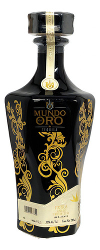 Tequila Artesanal Mundo De Oro Extra Añejo Cerámica Negro