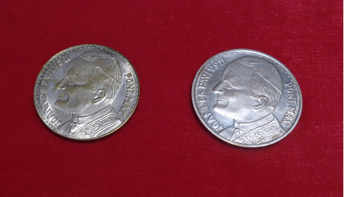 Lote 2 Monedas Conmemorativas Juan Pablo Ii En Rosario