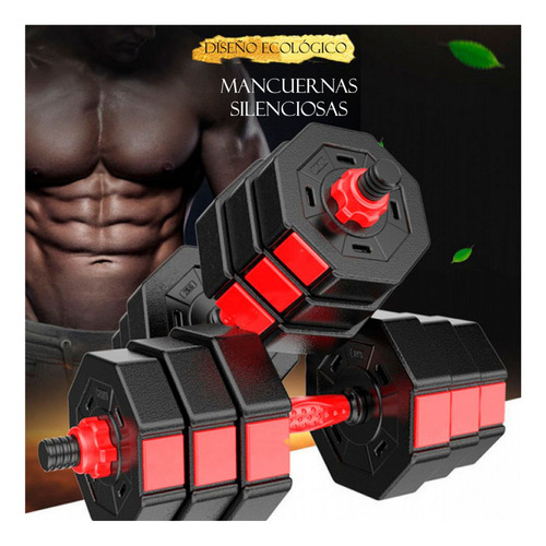 Set Mancuernas Pesas Ajustables 40kg Fitness Hexagonal