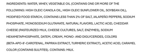 Nacho Cheddar Cheese Sauce 6 Latas De 425 G C/u.