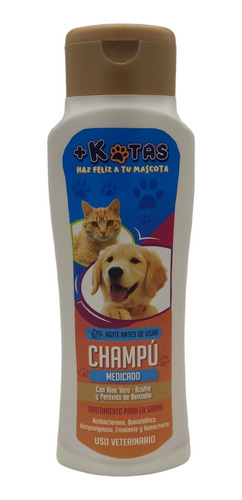 +kotas Medicado 400ml Shampoo Peróxido Benzoilo Perros Gatos