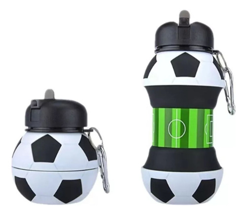 Botella De Agua Plegable 500ml Portatil Diseño Balon Futbol