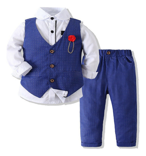 Traje De Vestir Formal Para Niños 3pcs Estilo Coreano