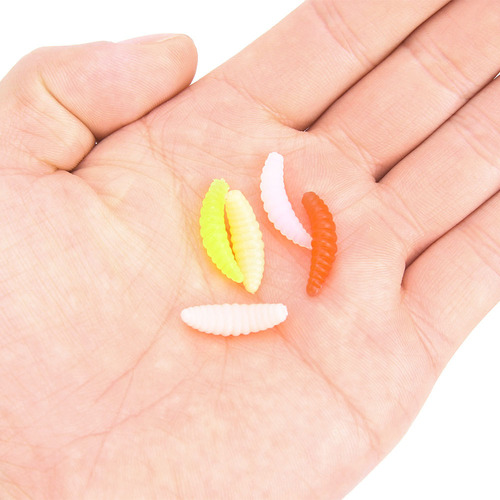 Lifelike Grub Baits T0040, 100 Unidades De Silicona, 5 Color