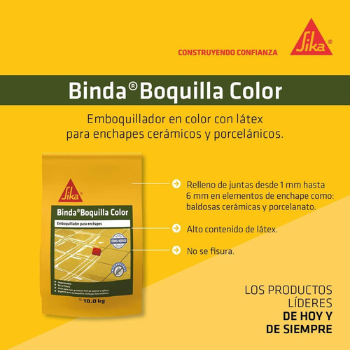 Sika Binda Boquilla Color Emboquillador Para Enchapes 2kl