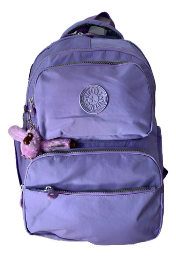 Mochila Inspiração Kiplling De Costas Sem Rodinhas Mochila Lilás