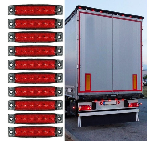 Imagen 9 de 10 de Luz Led Indicadora Lateral Señalizador 24v Camion Trailer