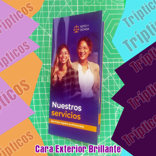 Dipticos Y Tripticos Full Color Brillantes Ambas Caras
