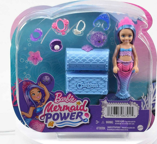 Muñeca Barbie Chelsea Sirena Mermaid Power Hhg57 Mattel