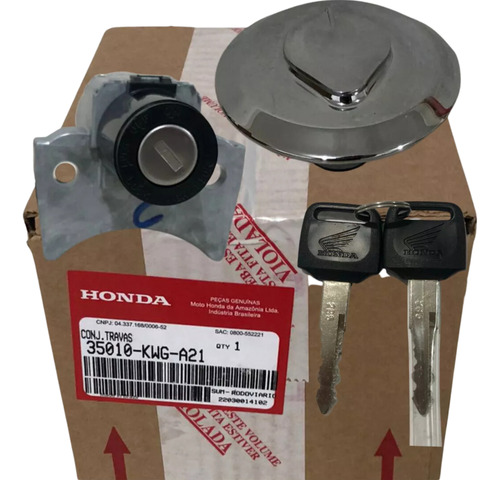 Kit Trava Chave Ignição Cg 125 2014/2015 Original Honda