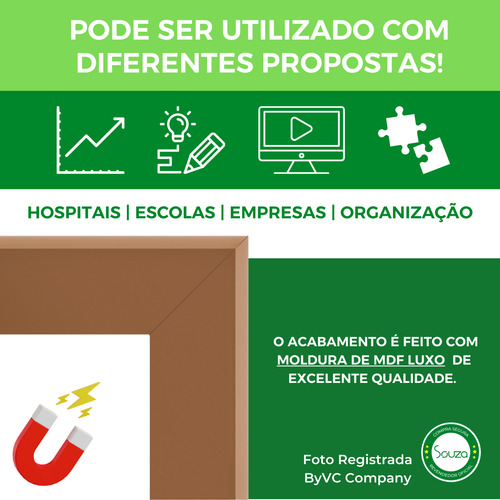 Lousa Quadro Branco Magnético Mdf 60x40 + 4can 1apg Imãs