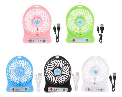 Mini Ventilador Con Linterna Recargable  Rosado