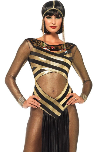 Disfraz De Cleopatra Para Mujer/talla L/black/gold