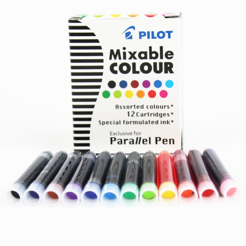 Cartuchos Tinta Pilot P/pluma Parallel Pen Caja X12 Colores 