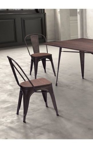 Silla Elio - Madera Rustica Këssa Cdmx Color de la estructura de la silla Negro Diseño de la tela Liso