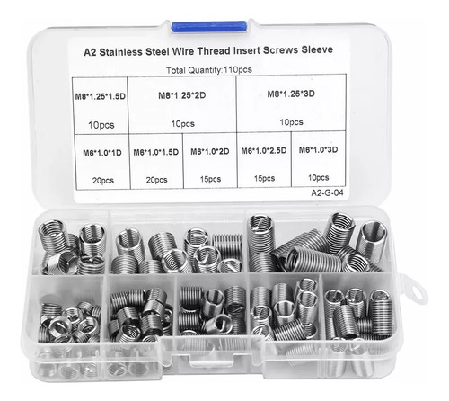 110 Insertos De Rosca De Alambre En Espiral M6-m8/1d-3d