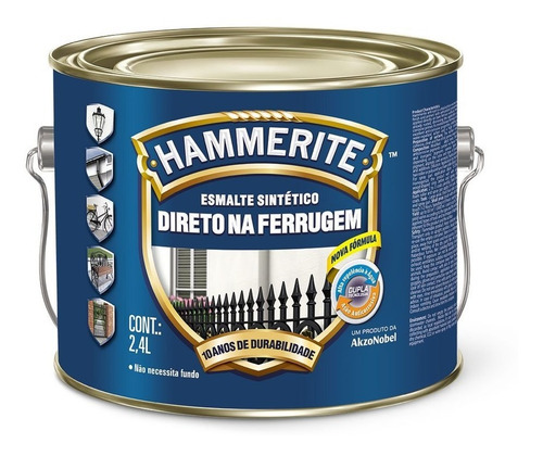 Tinta Hammerite Preto Direto Na Ferrugem - 2,4 L - Coral
