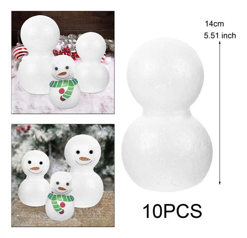 10 Muñecos De Nieve De Espuma Para Manualidades 14 Cm