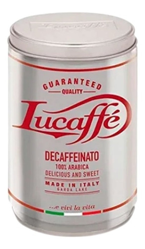 Café Lucaffe Descafeinado Molido 250gr 100% Arábica