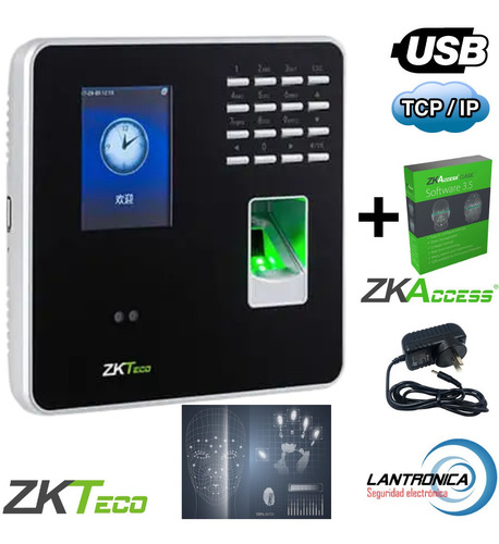 Imagen 1 de 9 de Reloj Control Horario Personal Biométrico Rfif Mb20 Zkteco