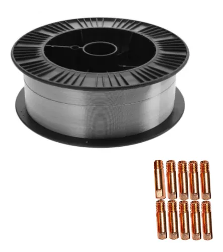 Rollo Alambre Mig Flux 5kg X1mm + 10 Boquillas 1mm