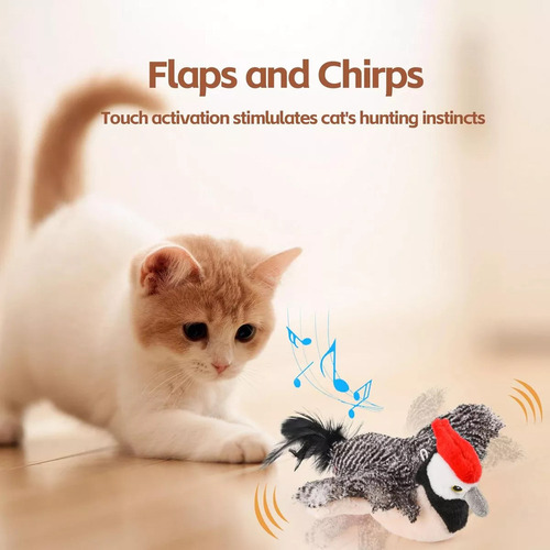Zh Juguete Pájaro Con Forma Pájaro Carpintero For Gatos.