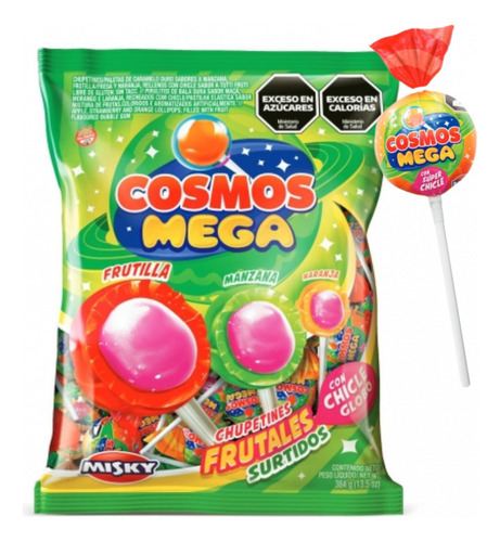 Chupetin Cosmos Chicle Globo Frutal X 384 G Misky Golosinas