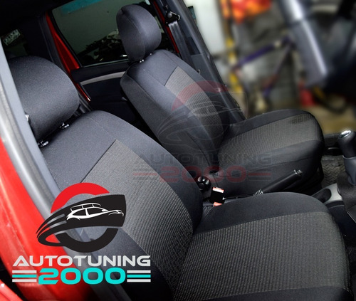 Imagen 3 de 10 de Fundas Cubre Asientos Tela Automotor Rustica Fiat Idea
