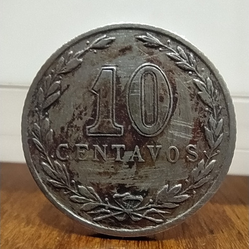 Antigua Moneda Argentina 10 Centavos Níquel 1918 Cj# 106