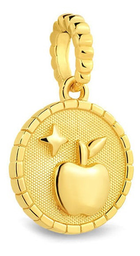 Pingente Life Branca De Neve Prata Com Banho Ouro Amarelo