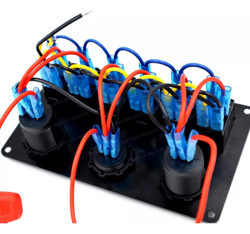 Panel De Interruptor De 6 Bits Medidor De Voltaje Usb Dual