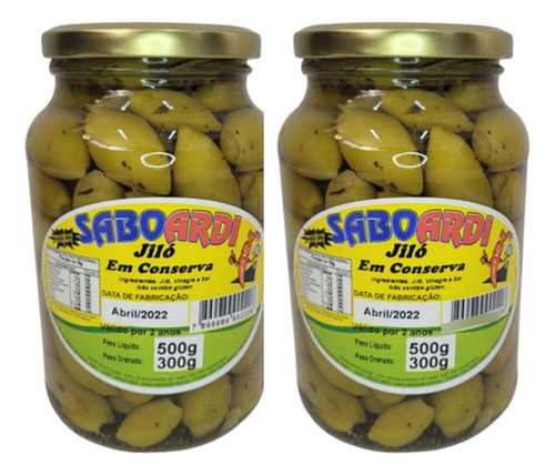 Mini Jiló Em Conserva 500g Kit Com 2 Unidades Envio Imediato