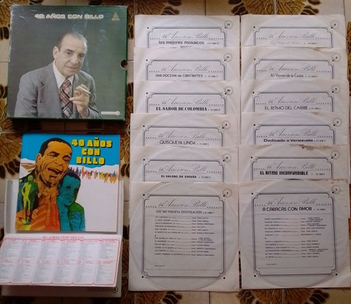 Caja 12 Discos Vinil 40 Años Con Billo Con Insert 32 Paginas